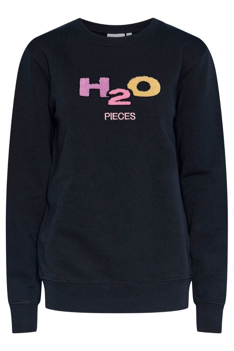 Pieces x H2O - Sweatshirt - PC Mixtape LS O-Neck Sweat H2O - Navy Blazer