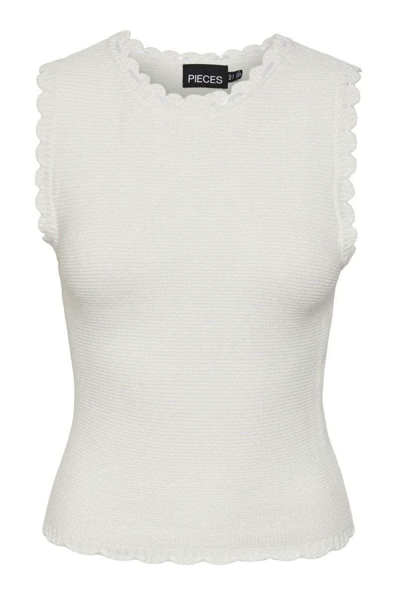 Pieces - Top - Pcmary Sl Knit Top Pa Bc - Cloud Dancer