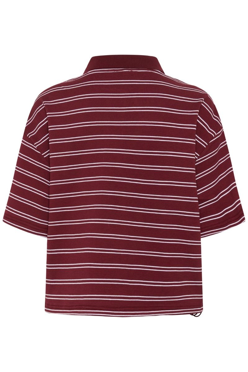 Gestuz - T-Shirt - GZpilova Polo Tee - Cabernet Striped (Levering slut april)