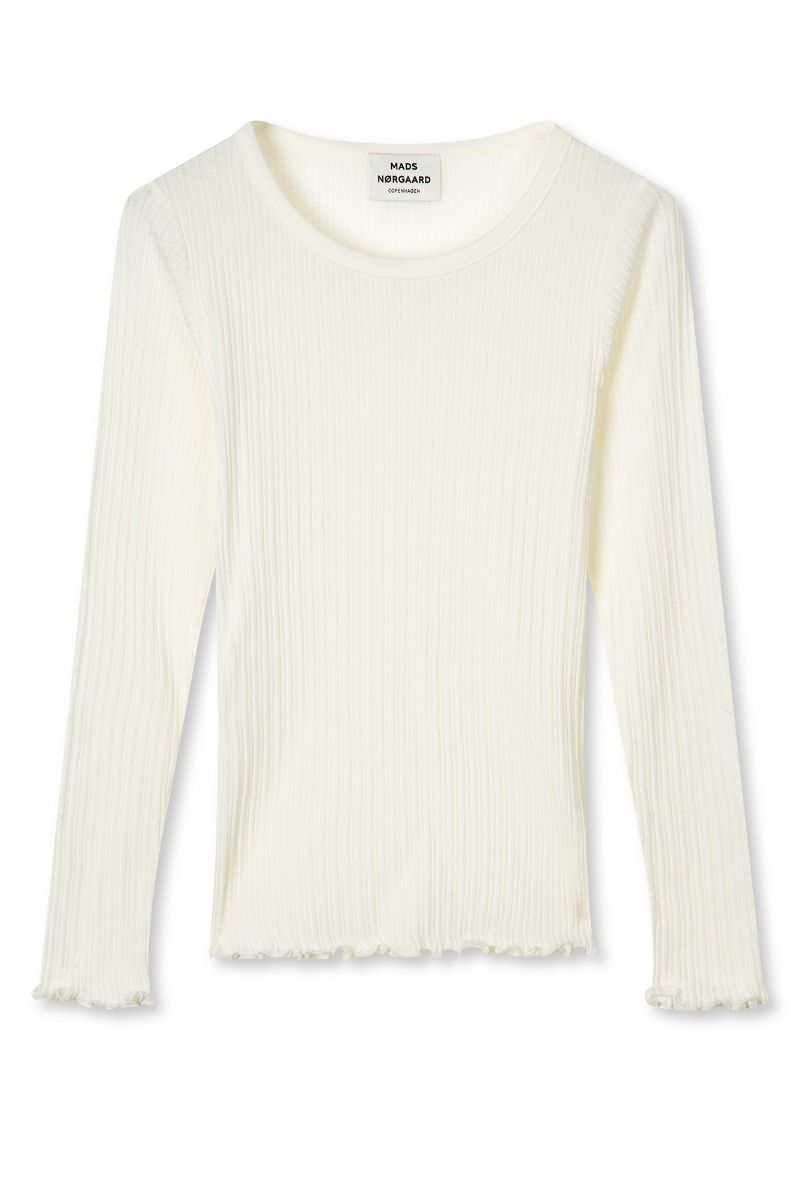 Mads Nørgaard - Bluse - Pointella Troja Tee Ls - Vanilla Ice