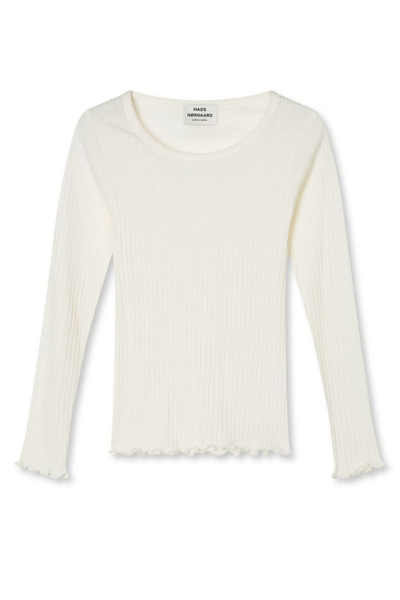Mads Nørgaard - Bluse - Pointella Troja Tee LS FAV - Vanilla Ice