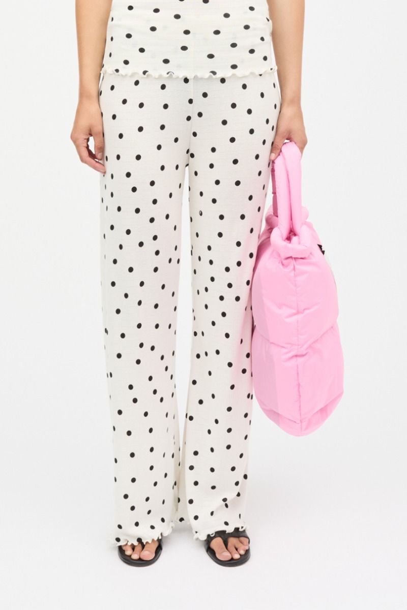 Mads Nørgaard - Bukser - Pointella Volan Pants - Dot Aop Vanilla Ice(Levering midt april)