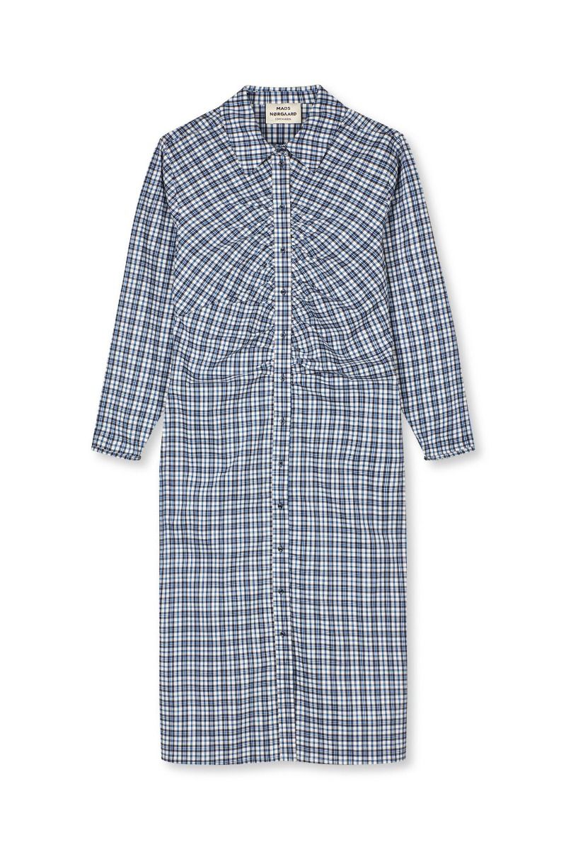 Mads Nørgaard - Kjole - Poplinda Iris Dress - Parisian Night Check