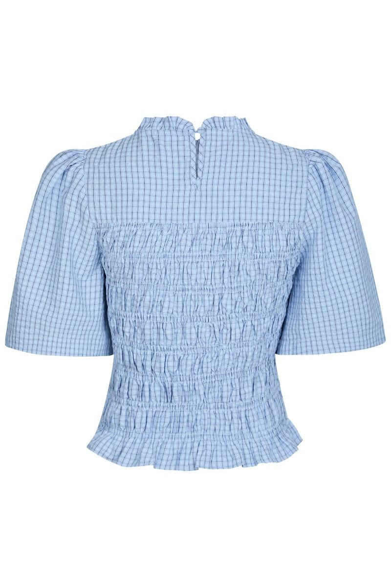 Neo Noir - Bluse - Possini Check Smock Blouse - Light Blue