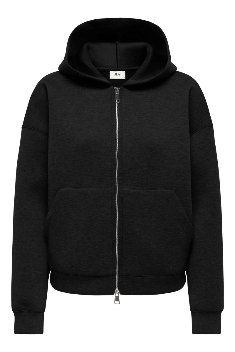 JDY - Hoodie - Jsysabrina L/S Zipper Scuba Hoodie - Black