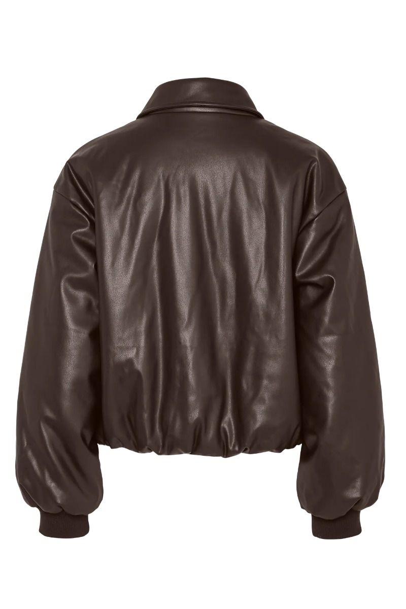 Pieces - Jakke - Lara Padded Coated Bomber Jacket - Hot Fudge