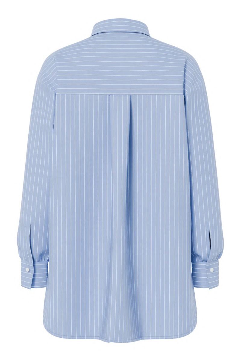 Pieces - Skjorte - Melia LS Loose Shirt - Grapemist Thin/Bright White