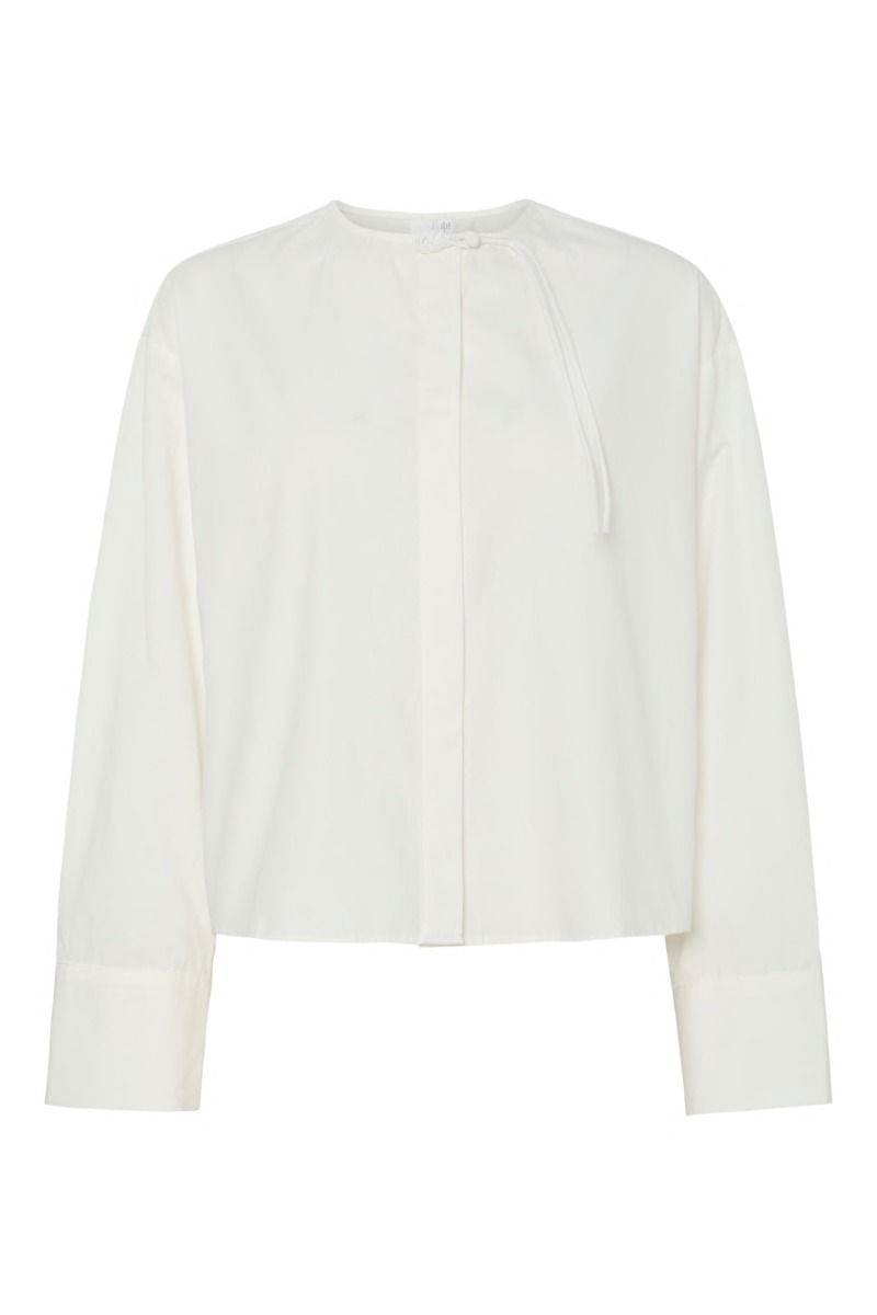 Y.A.S - Skjorte - Lea LS Short Shirt - Star White