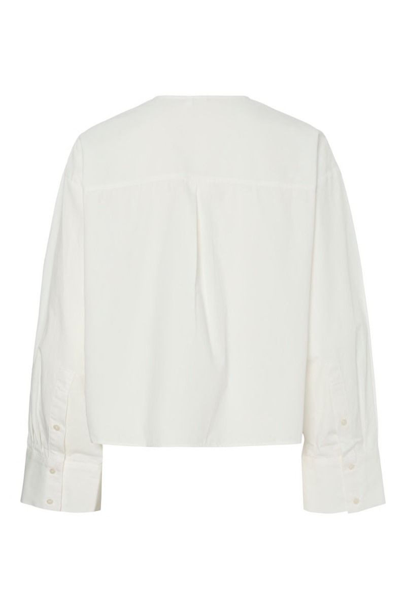 Y.A.S - Skjorte - Lea LS Short Shirt - Star White