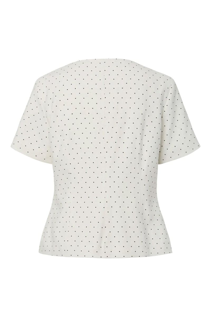 Y.A.S - Top - Dotly SS Blazer - Star White W. Black Dots (Levering midt juni)