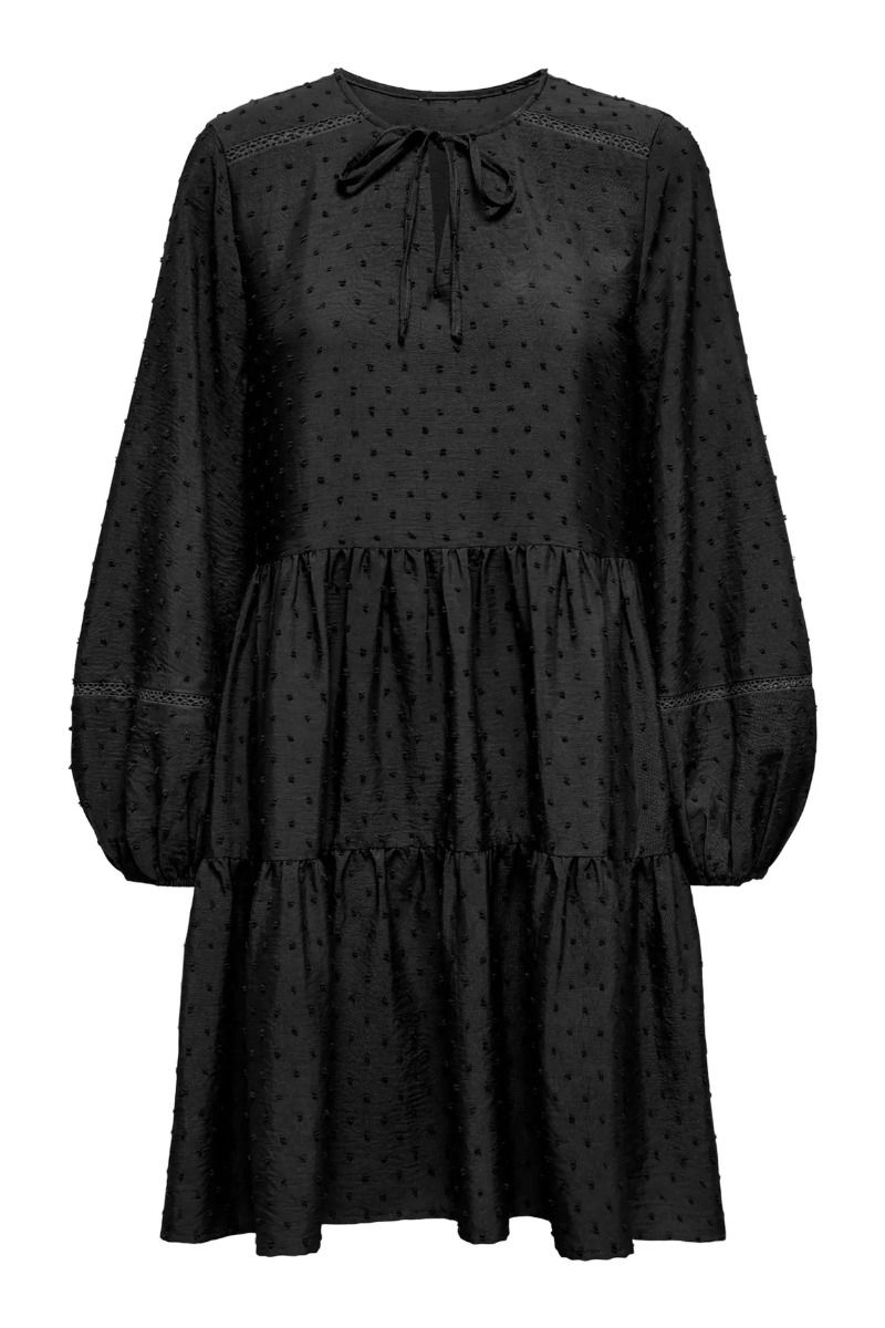 JDY - Kjole - Train Dobby L/S Layer Dress - Black