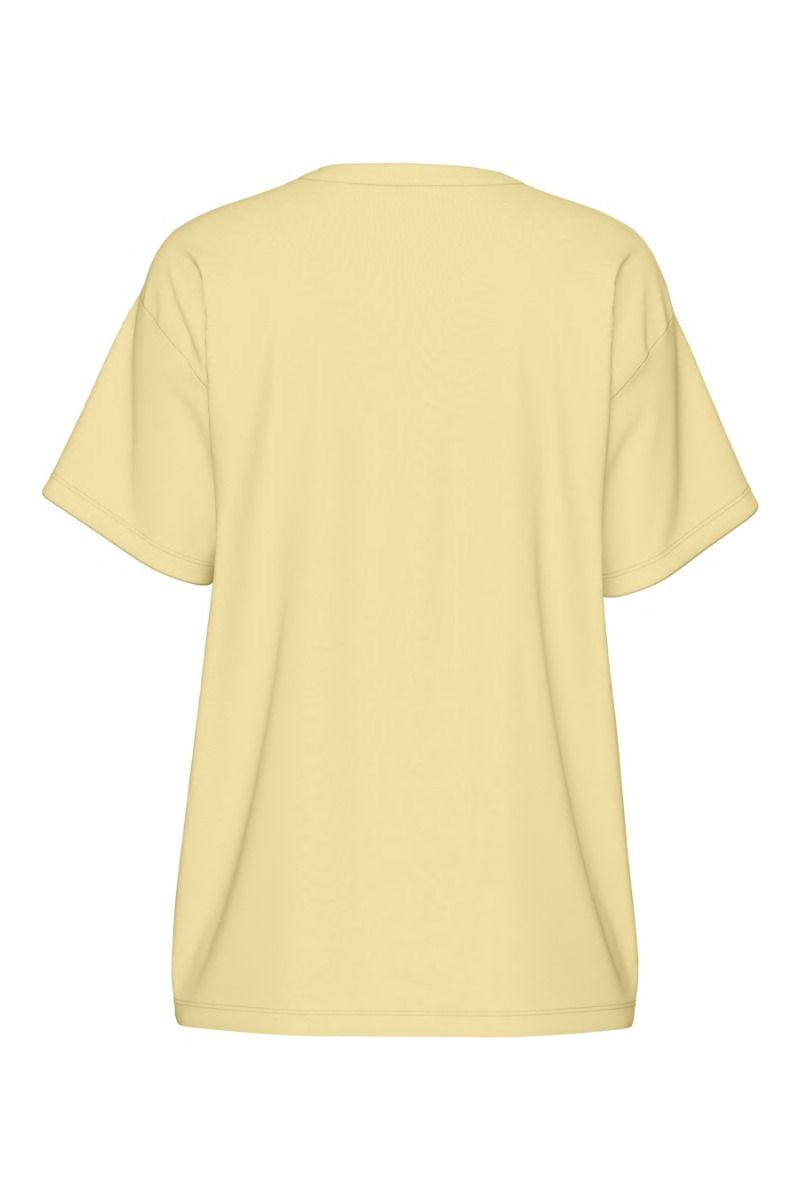 Pieces - T-shirt - Skylar SS Oversized Tee - Pale Banana