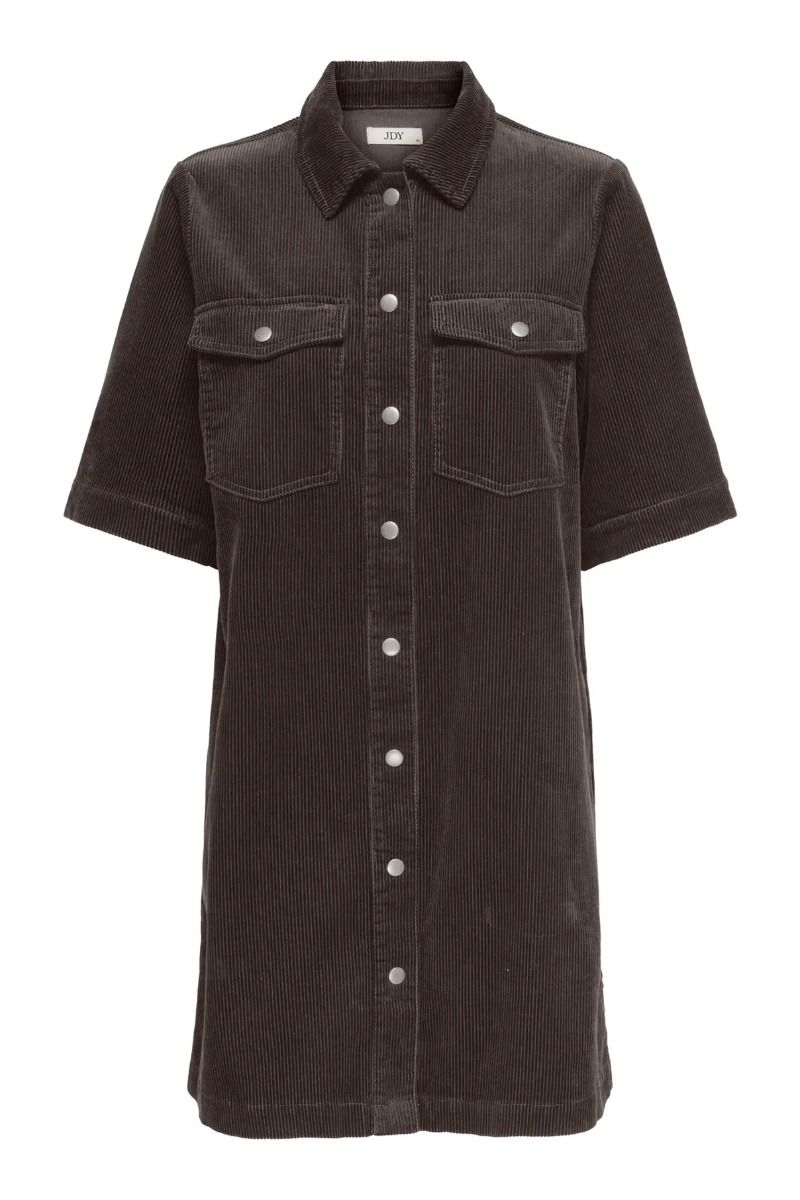 JDY - Kjole - Shiraz S/S Button Dress - Chocolate Torte (Levering midt august)