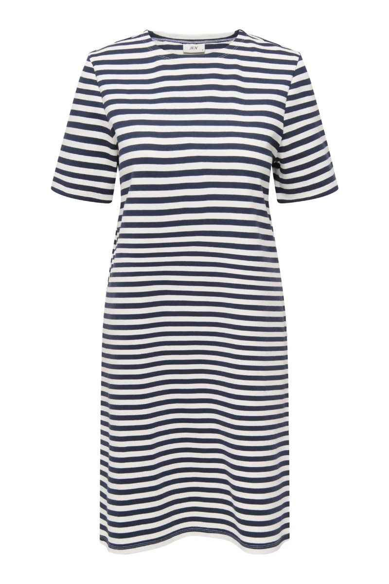 JDY - Kjole - Isa S/S Dress - Cloud Dancer/Sky Captain 