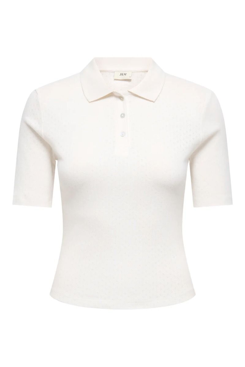 JDY - T-shirt - Salsa S/S Polo Top - Cloud Dancer/Mini May