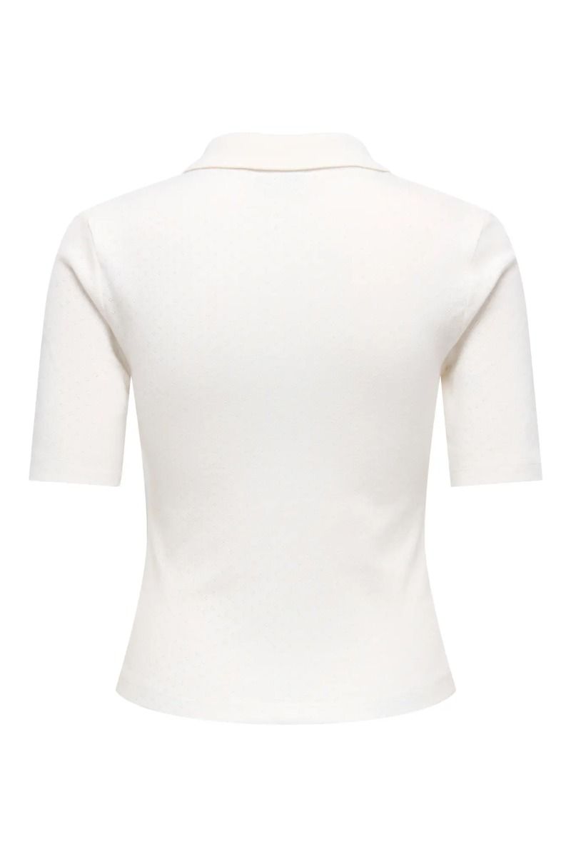 JDY - T-shirt - Salsa S/S Polo Top - Cloud Dancer/Mini May