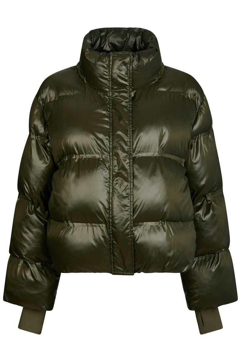 Neo Noir - Jakke - Rhea Shiny Puffer Jacket - Olive (Levering slut september)