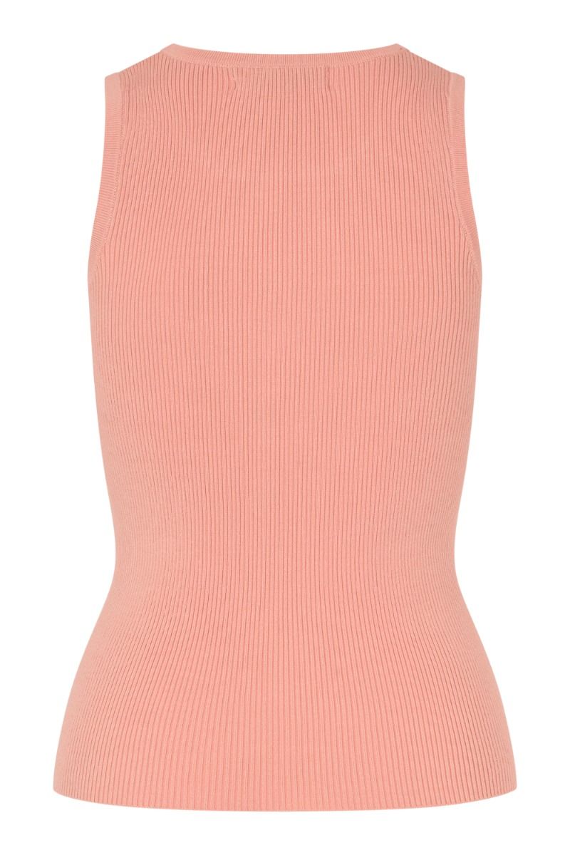 A-View - Top - Rib Knit Tank Top - Peach