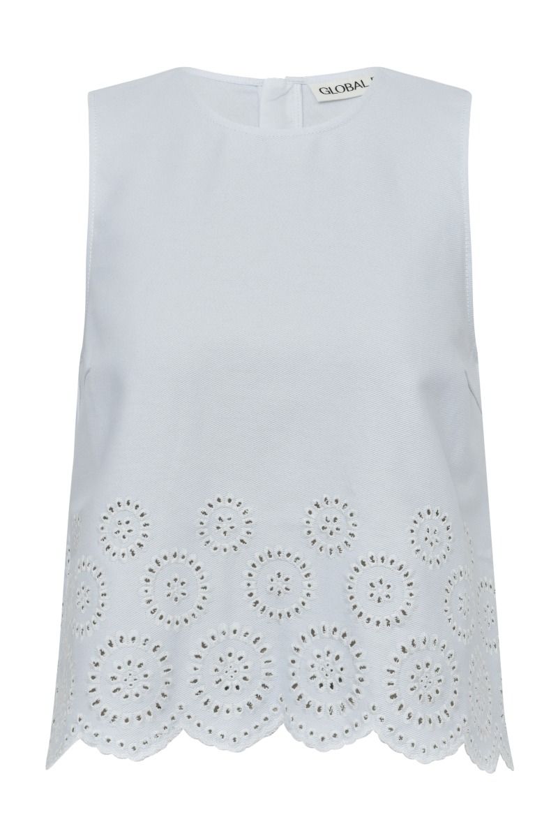 Global Funk - Top - Rihne Scallop-G - White