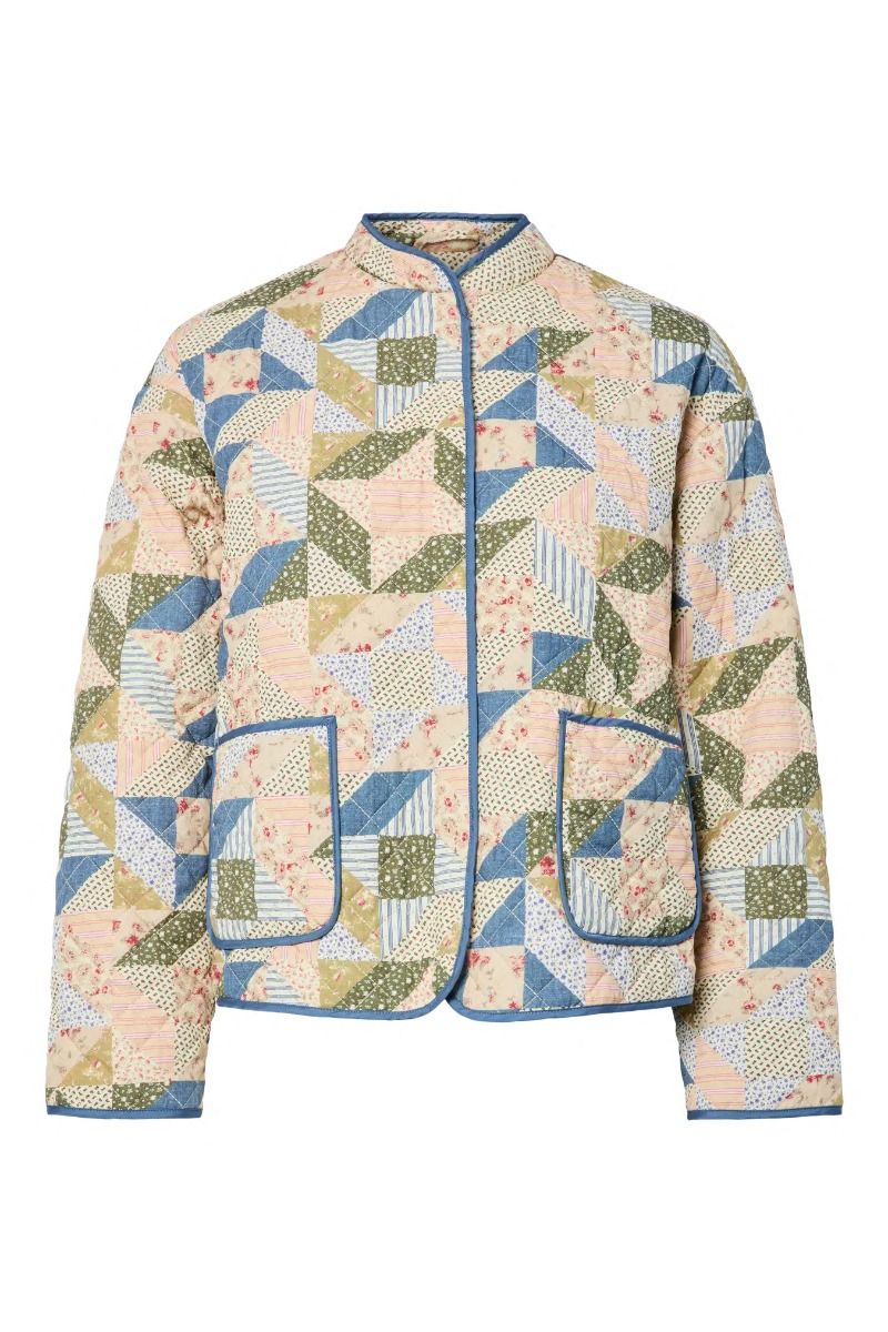 Pieces - Jakke - Rikke Quilted Jacket - Birch Patchwork