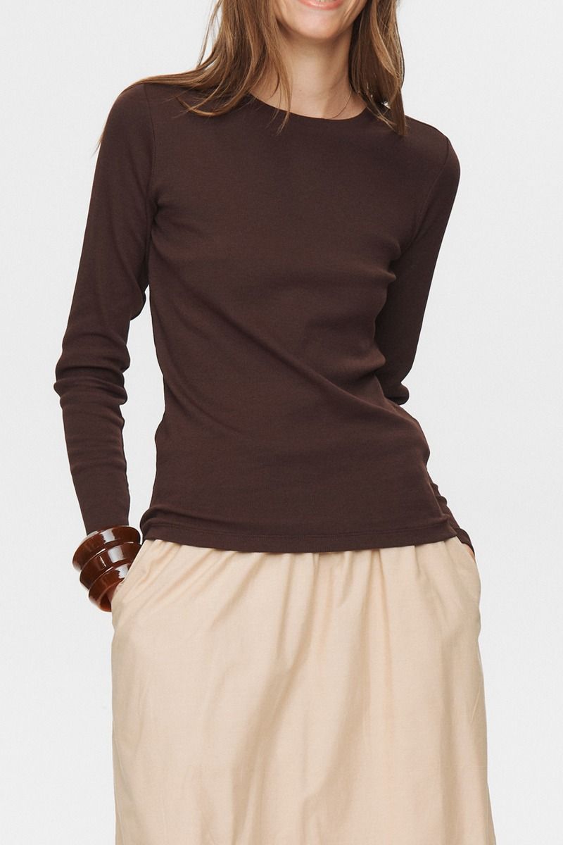 Nümph - Bluse - Riley LS Tee - Black Coffee