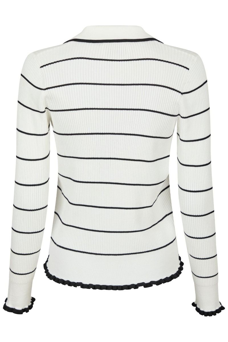 Neo Noir - Cardigan - Rio Stripe Knit Cardigan - White