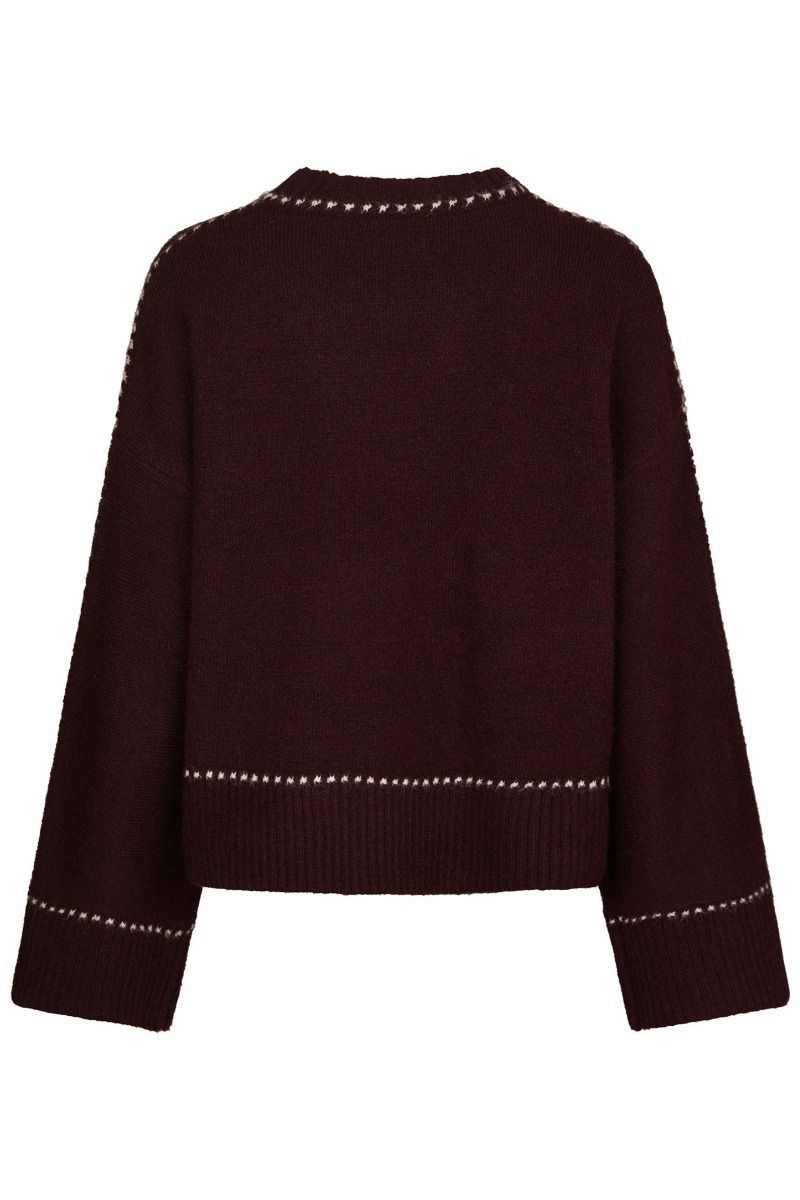 Neo Noir - Strik - Roeme Knit Stitch Blouse - Wine