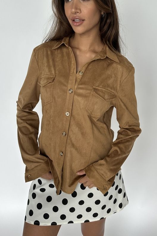 Continue - Skjorte - Ronja suede - Cognac