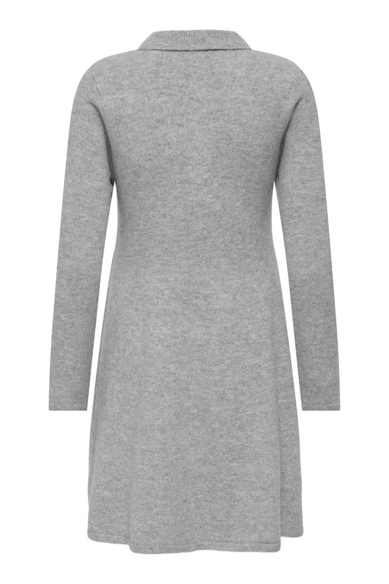JDY - Kjole - Rosemary Life L/S Collar Dress - Light Grey Melange