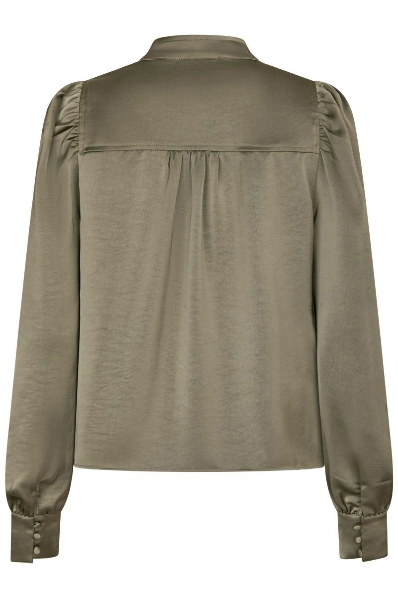 Neo Noir - Bluse - Rosslyn Heavy Sateen Blouse - Cold Army