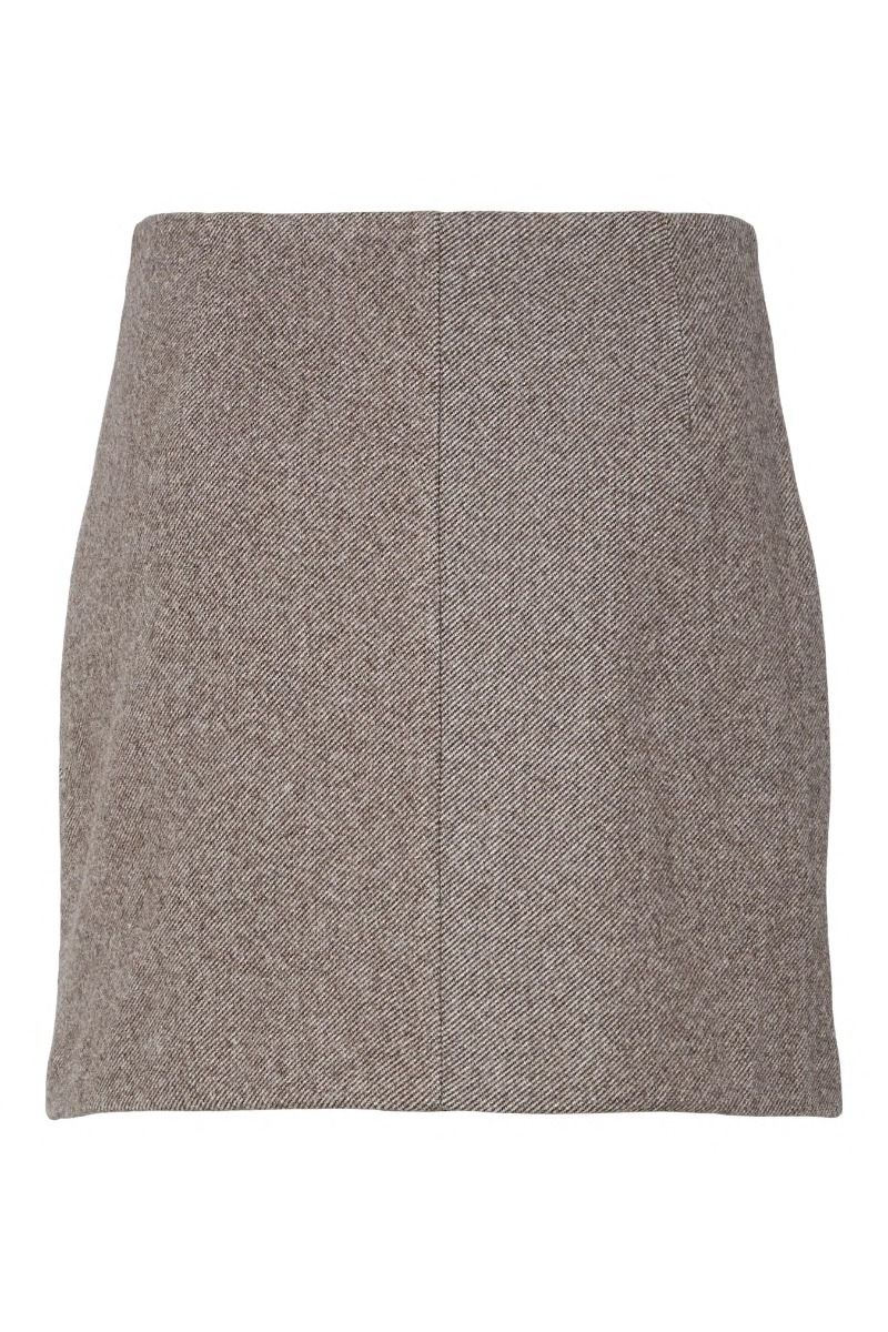 Pieces - Nederdel - Riley HW Mini Skirt - Hot Fudge Melange