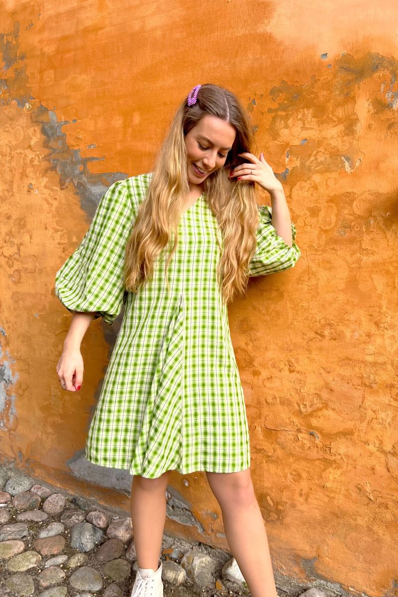A-View - Kjole - Siline Check Dress - Green