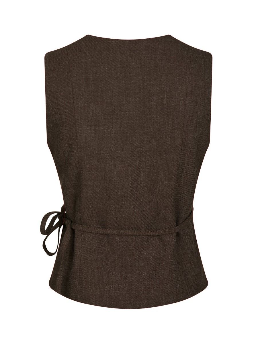 Neo Noir - Vest - Samara Melange Waistcoat - Brown Melange