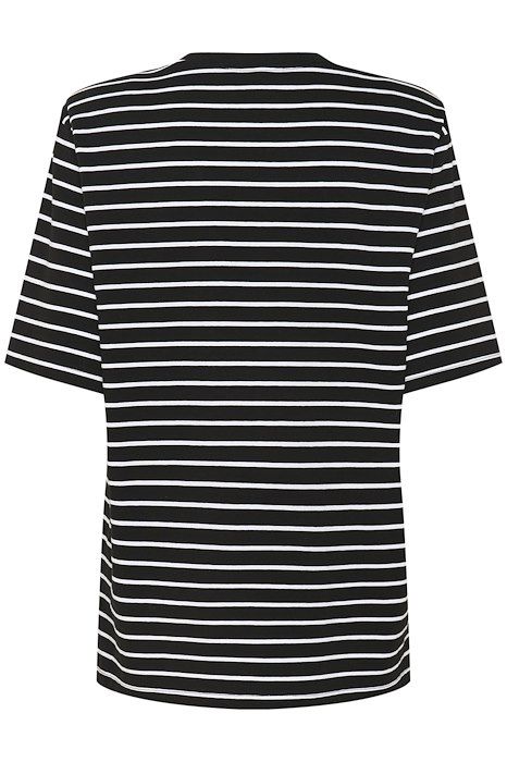 Gestuz - T-shirt - SamurillyGZ Striped Tee - Black white stripe