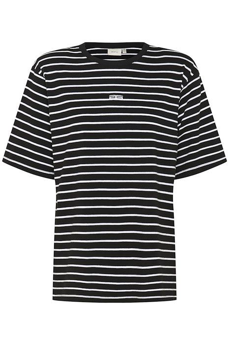 Gestuz - T-shirt - SamurillyGZ Striped Tee - Black white stripe