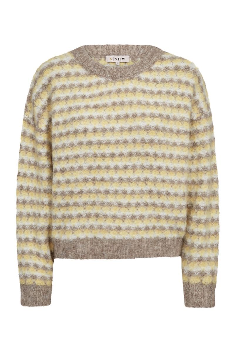 A-View - Strik - Sassi Knit Pullover - Sand/Yellow
