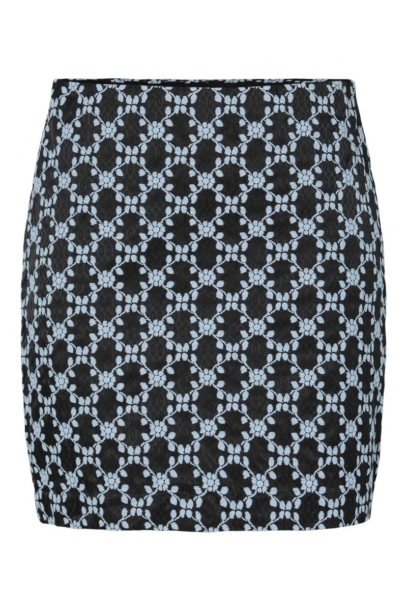 Y.A.S - Nederdel - Scara HMW Skirt - Black W. SKYWAY FLOWERS