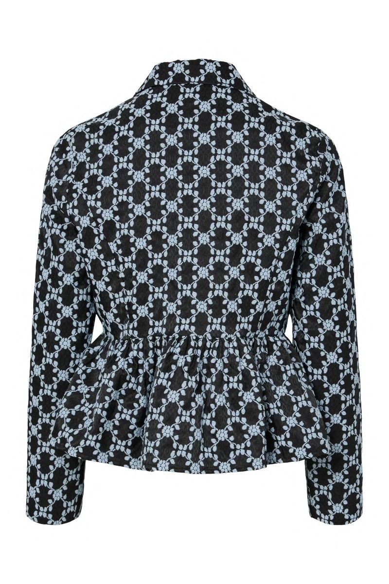 Y.A.S - Jakke - Scara LS Soft Jacket - Black W. SKYWAY FLOWERS