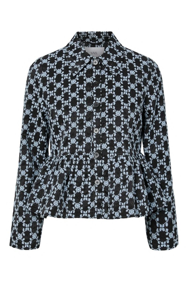 Y.A.S - Jakke - Scara LS Soft Jacket - Black W. SKYWAY FLOWERS