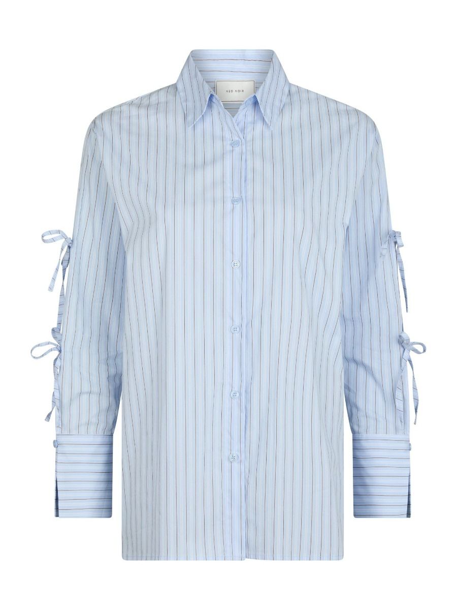 Neo Noir - Skjorte - Selini Multi Stripe Shirt - Light Blue