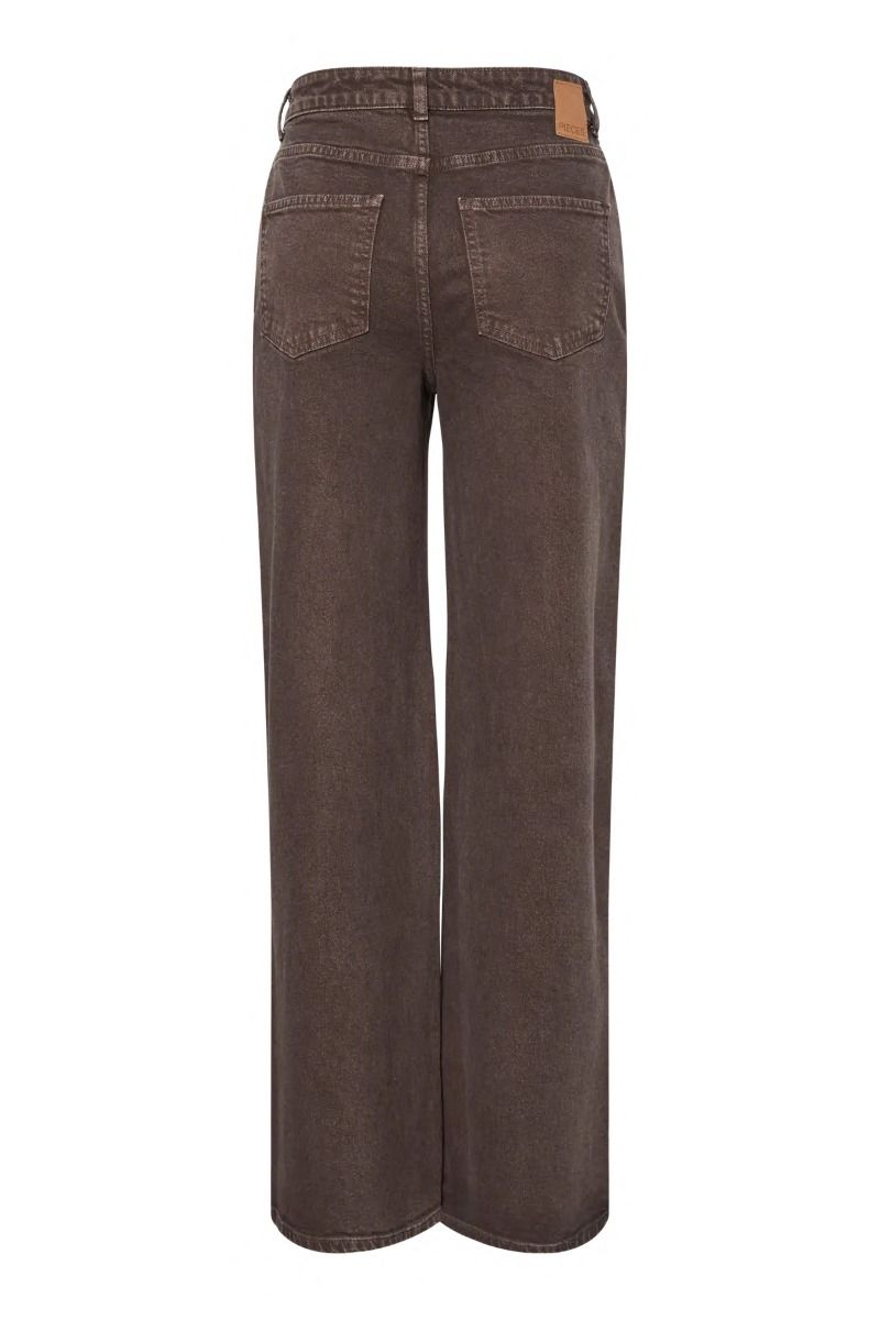 Pieces - Jeans - Selma Hw Wide Colered Jeans - Hot Fudge