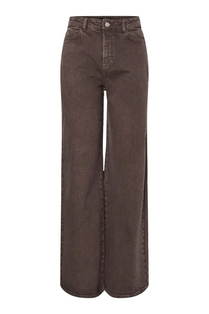 Pieces - Jeans - Selma Hw Wide Colered Jeans - Hot Fudge