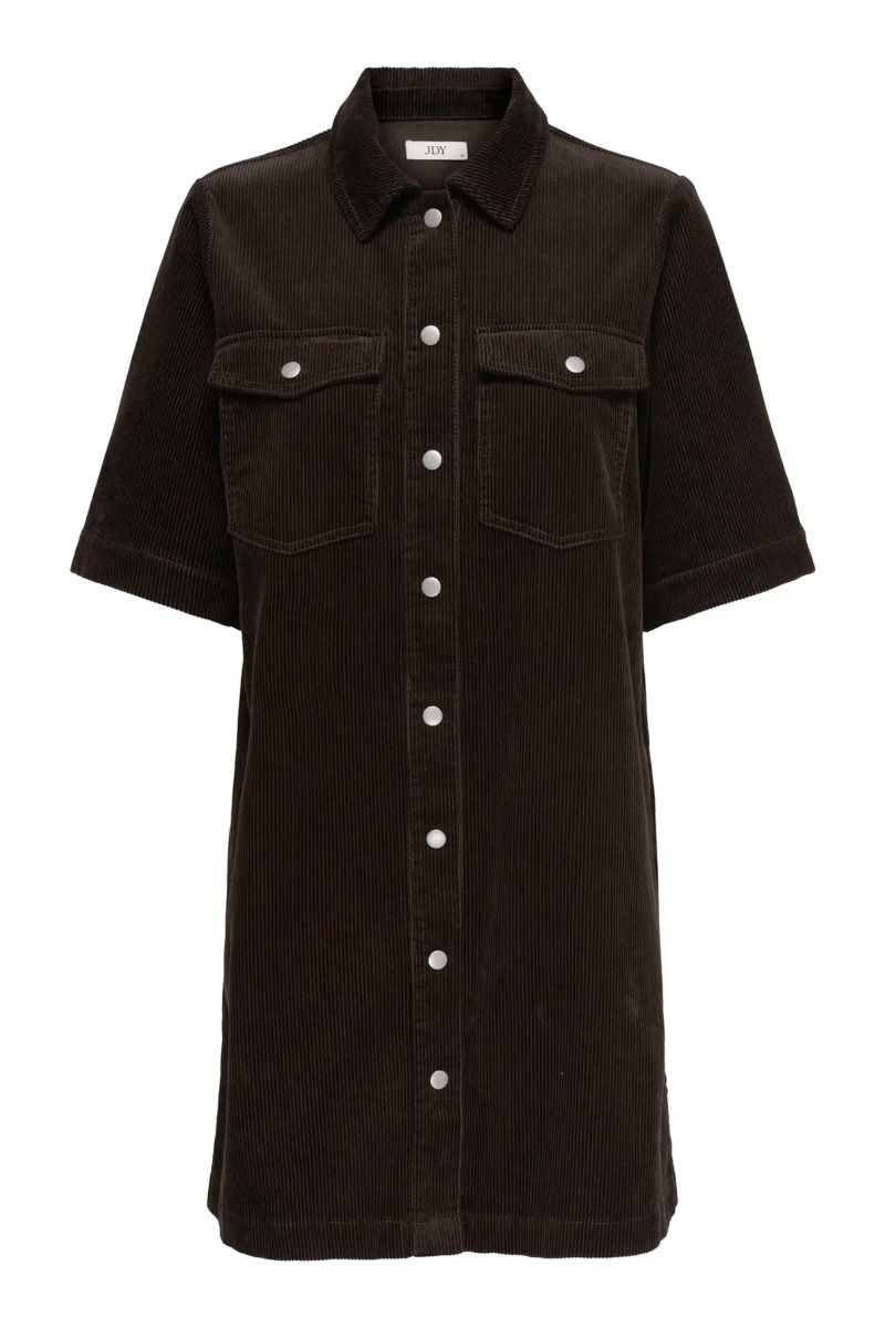JDY - Kjole - Shiraz S/S Button Dress - Coffee Bean