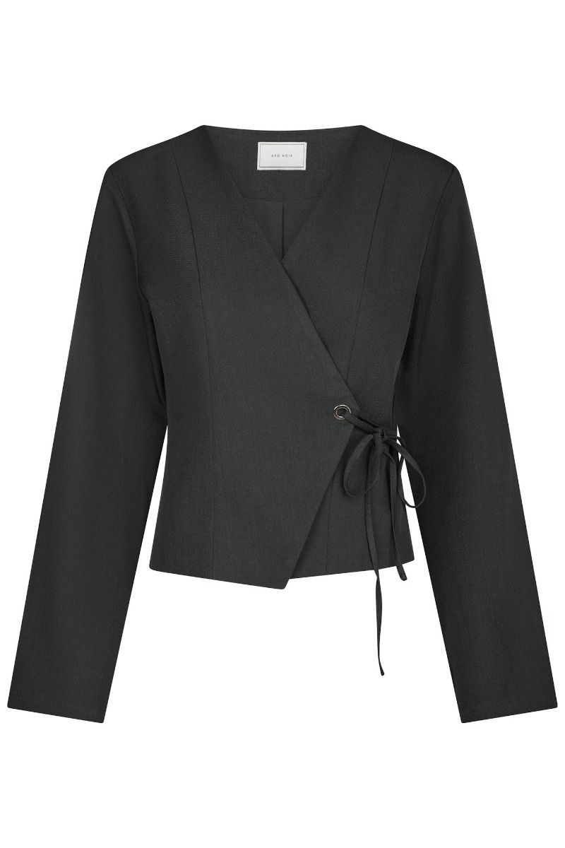 Neo Noir - Simmi Eyelet Blouse - Dark Grey 