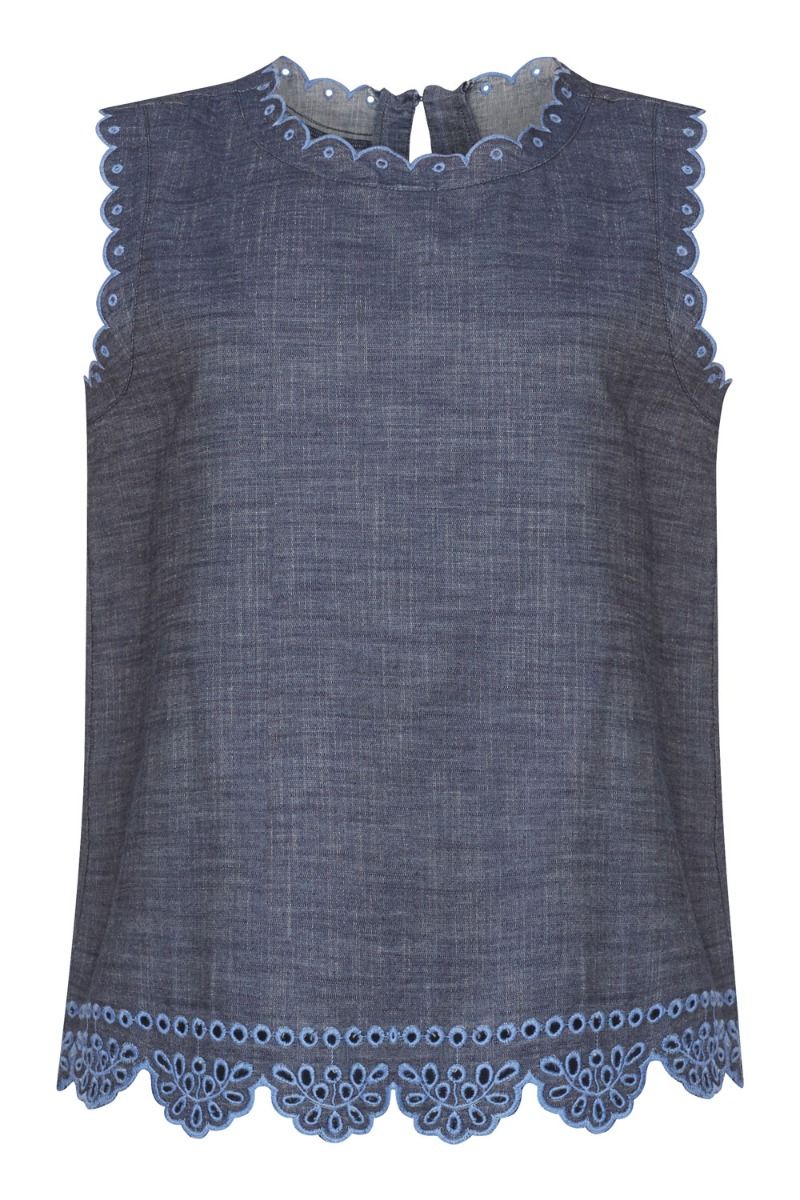 Sisters Point - Top - Isema SS - Denim