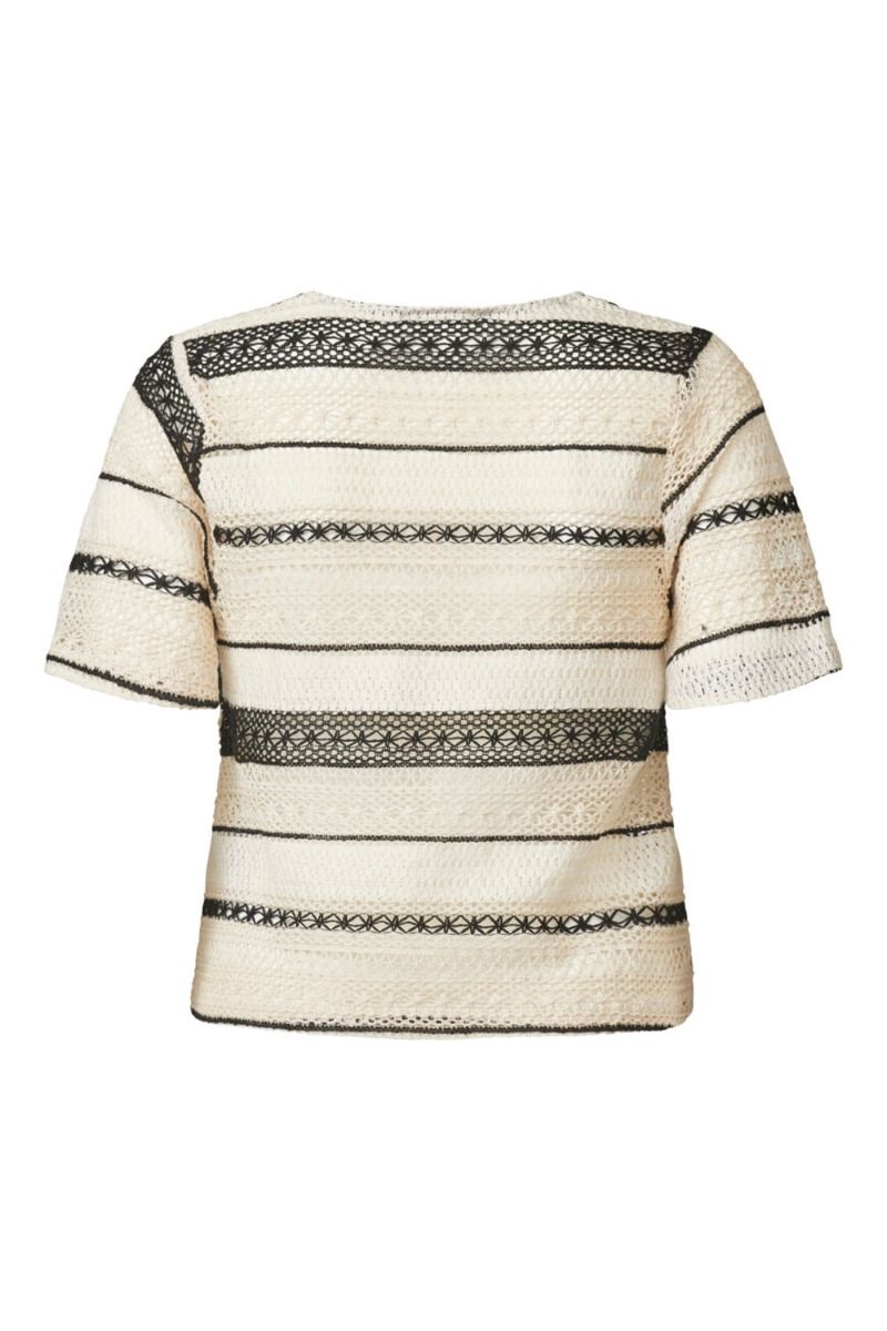 Sisters Point - Bluse - Elasa-SS - Cream/Black