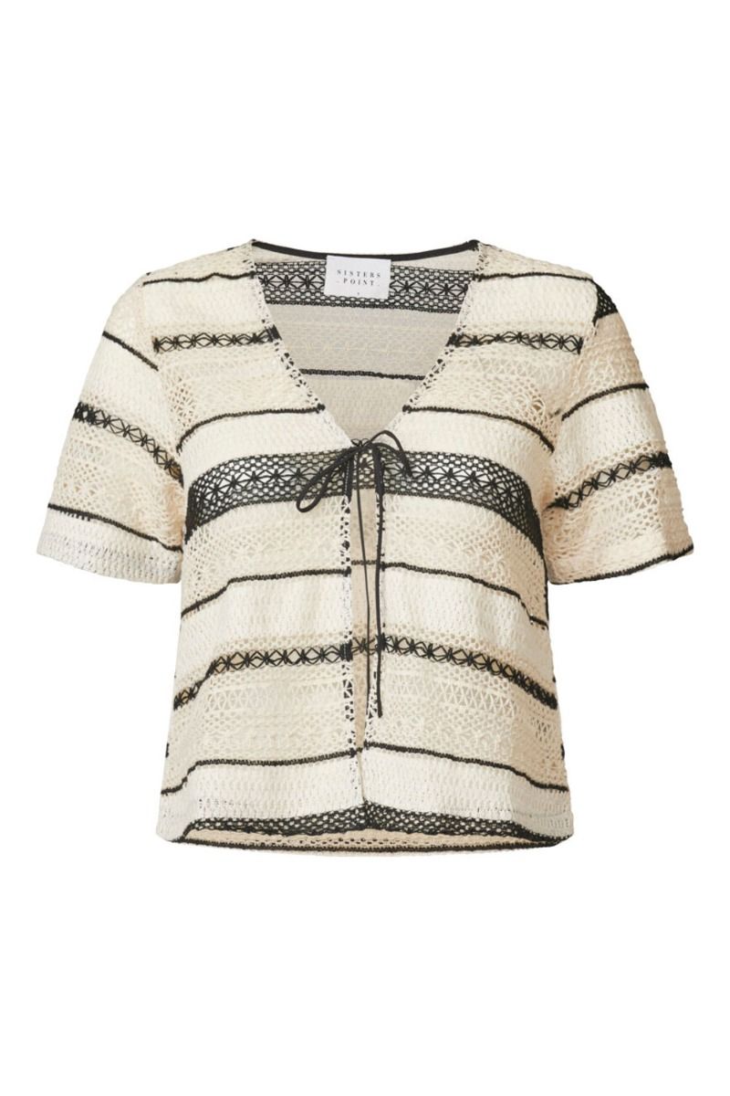 Sisters Point - Bluse - Elasa-SS - Cream/Black