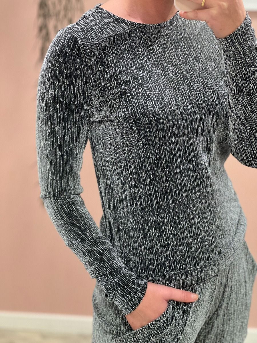 Sisters Point - Bluse - VIXA-LS3 - Black/Silver
