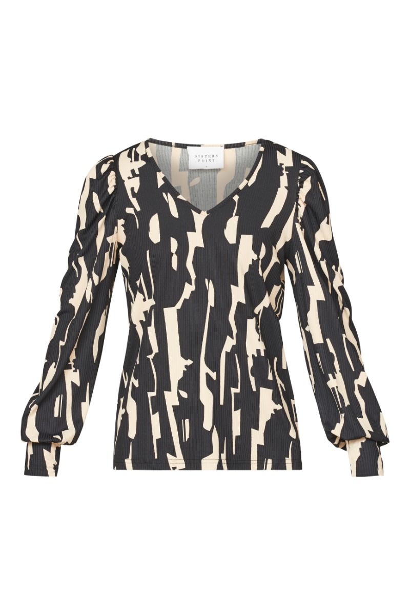 Sisters Point - Bluse - Vya-V.LS - Black/Bamboo