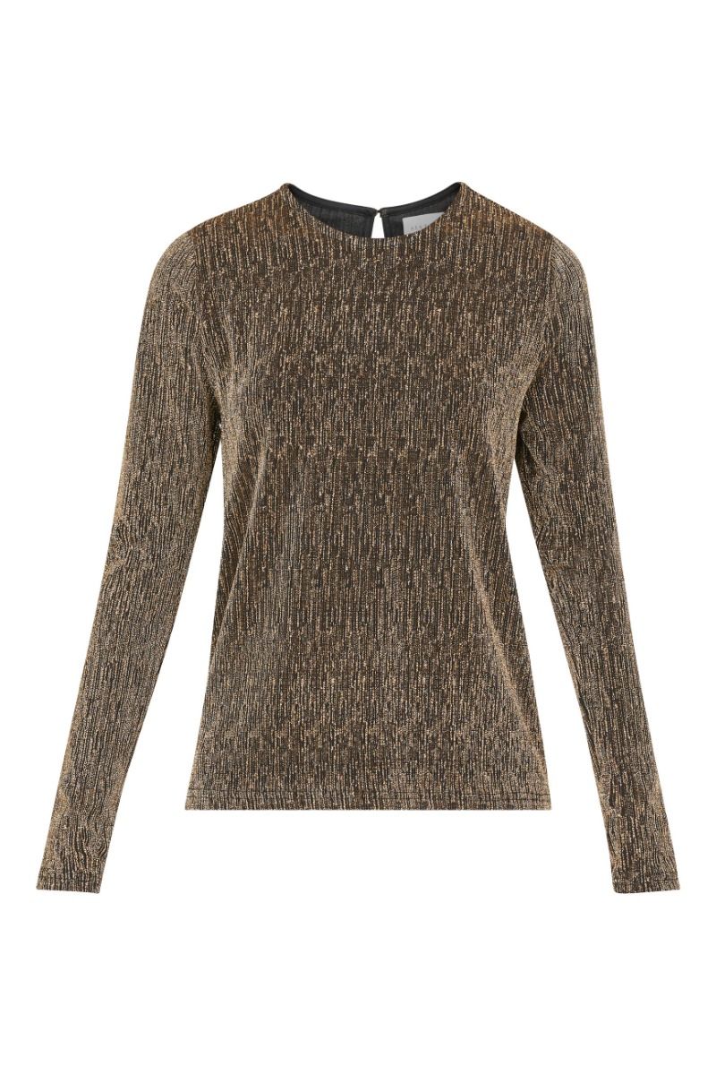 Sisters Point - Bluse - VIXA-LS3 - Black/Gold